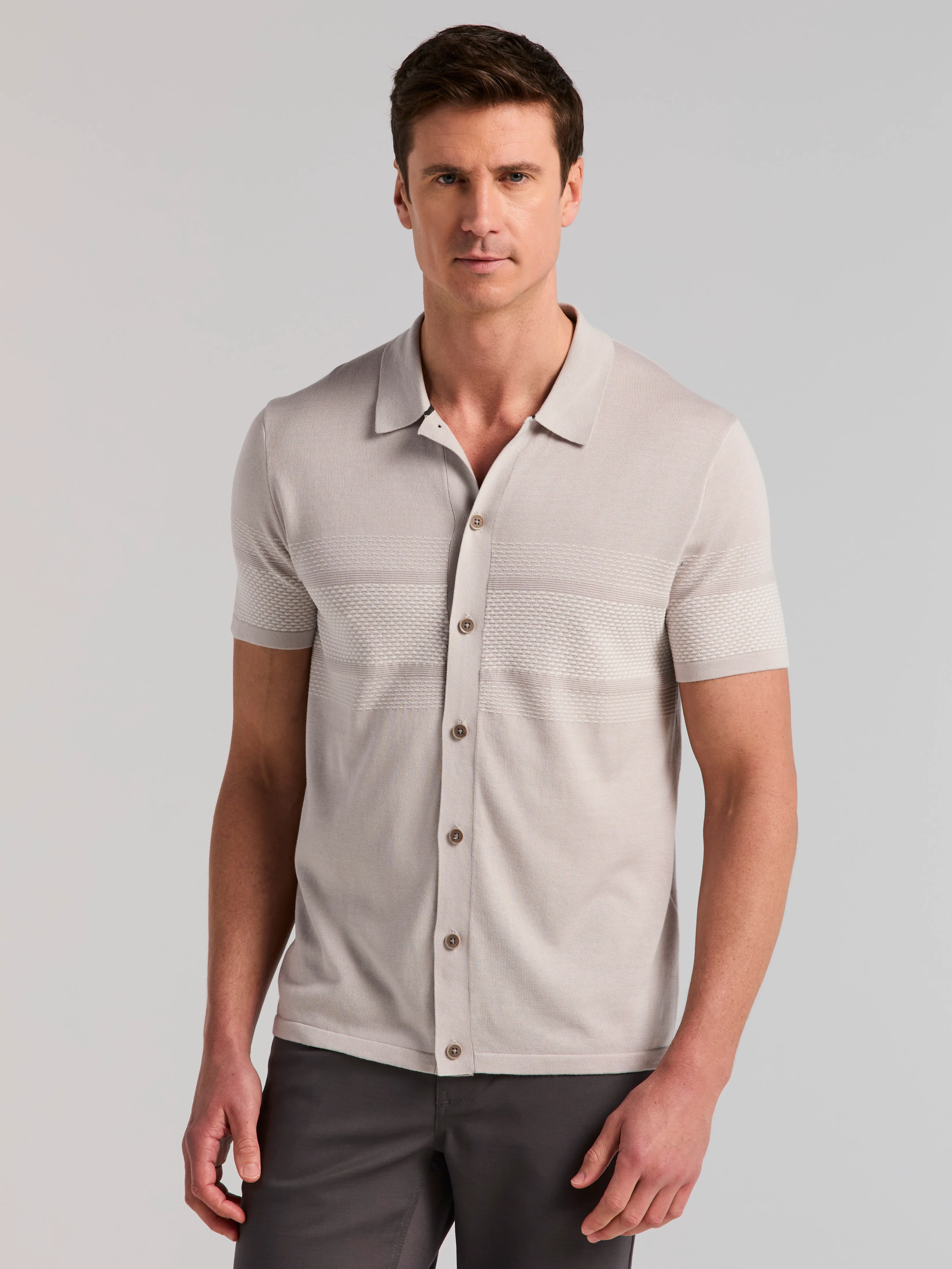 Cotton Modal Textured Button Front Sweater - Image 6