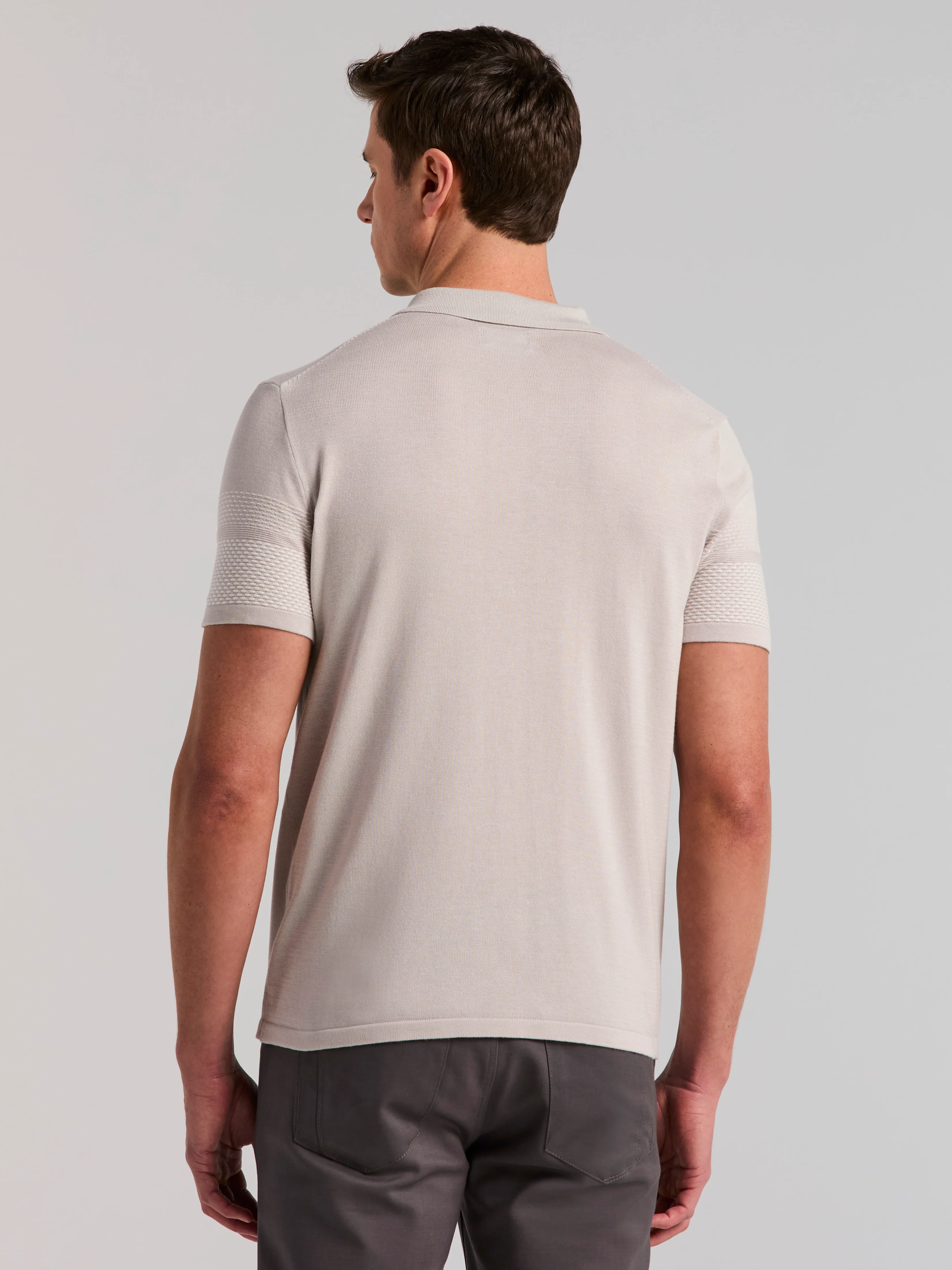Cotton Modal Textured Button Front Sweater - Image 8