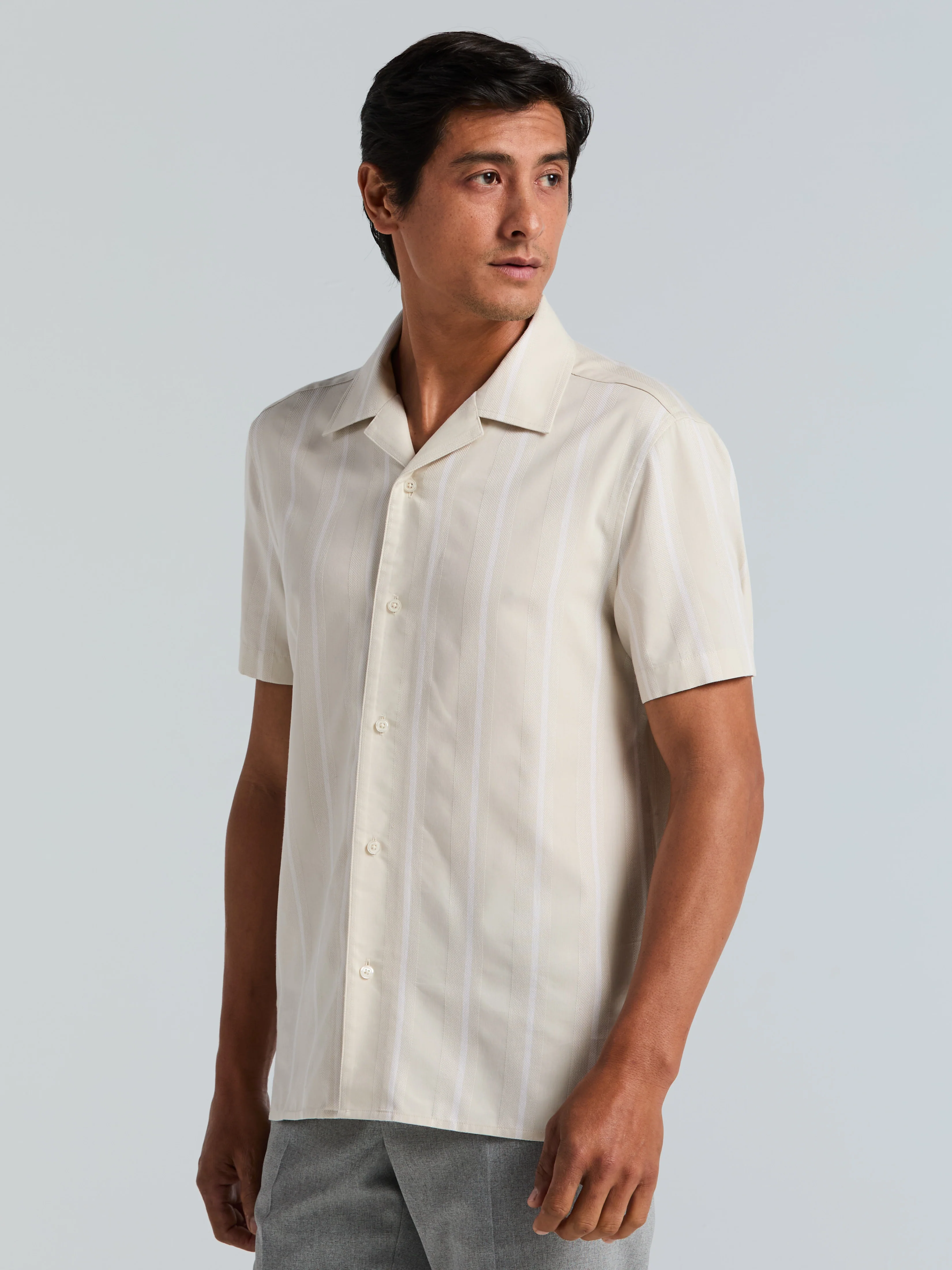 EcoVero™ Striped Camp Collar Shirt - Image 6