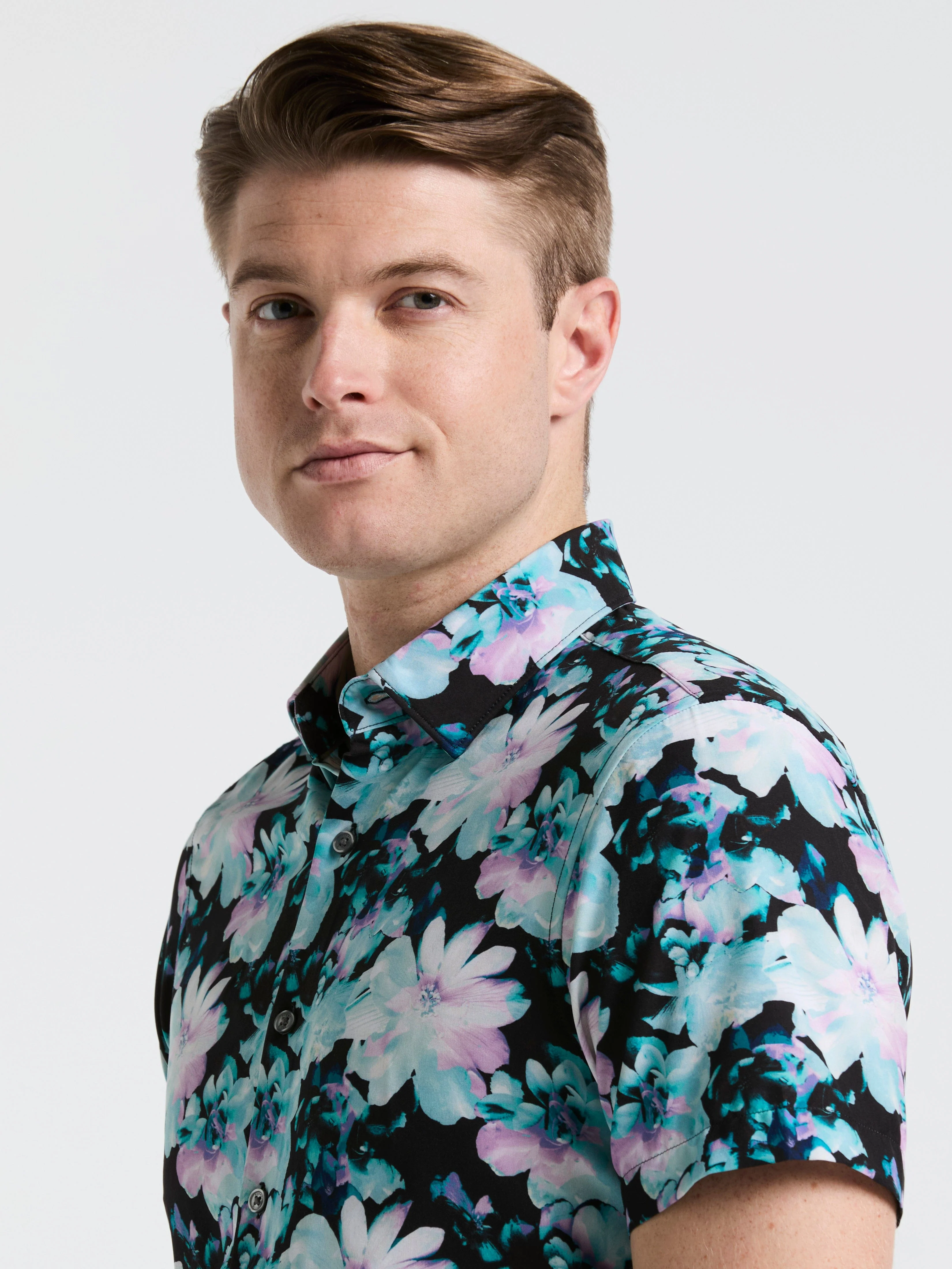 Slim Fit Floral Print Shirt - Image 7