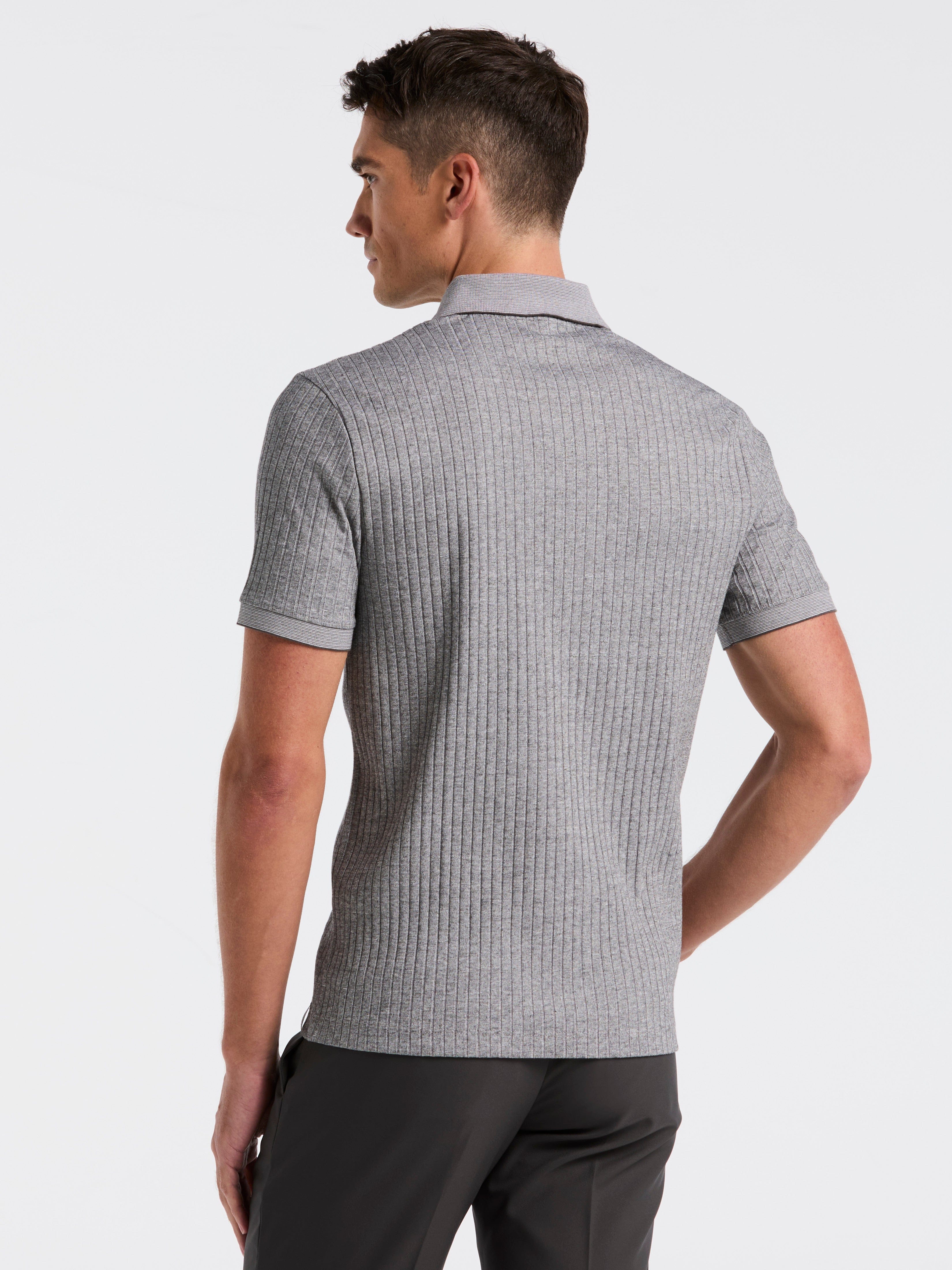 Ribbed Quarter Zip Heathered Polo - Image 7
