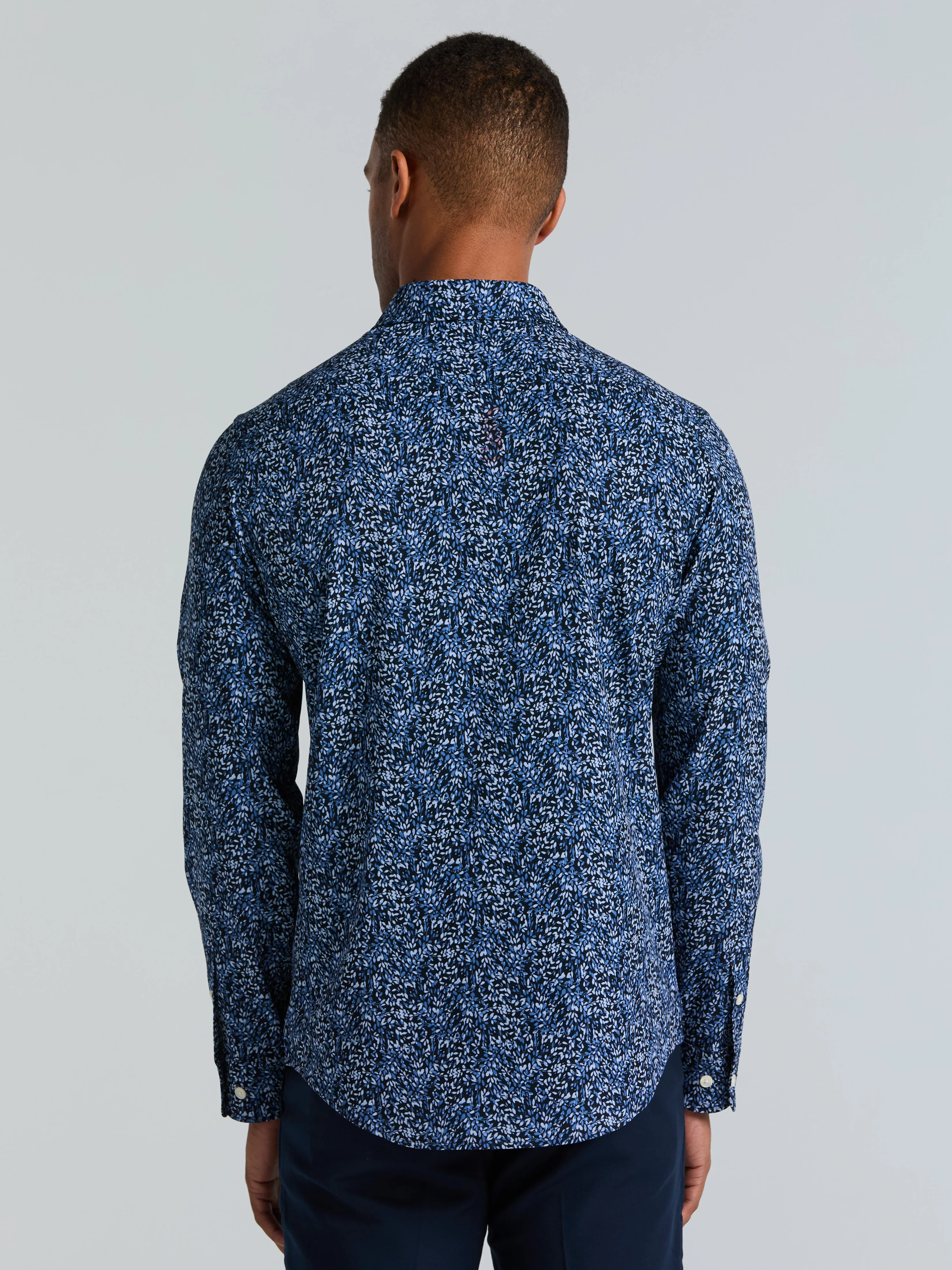 Botanical Spray Print Button-Down Shirt - Image 4