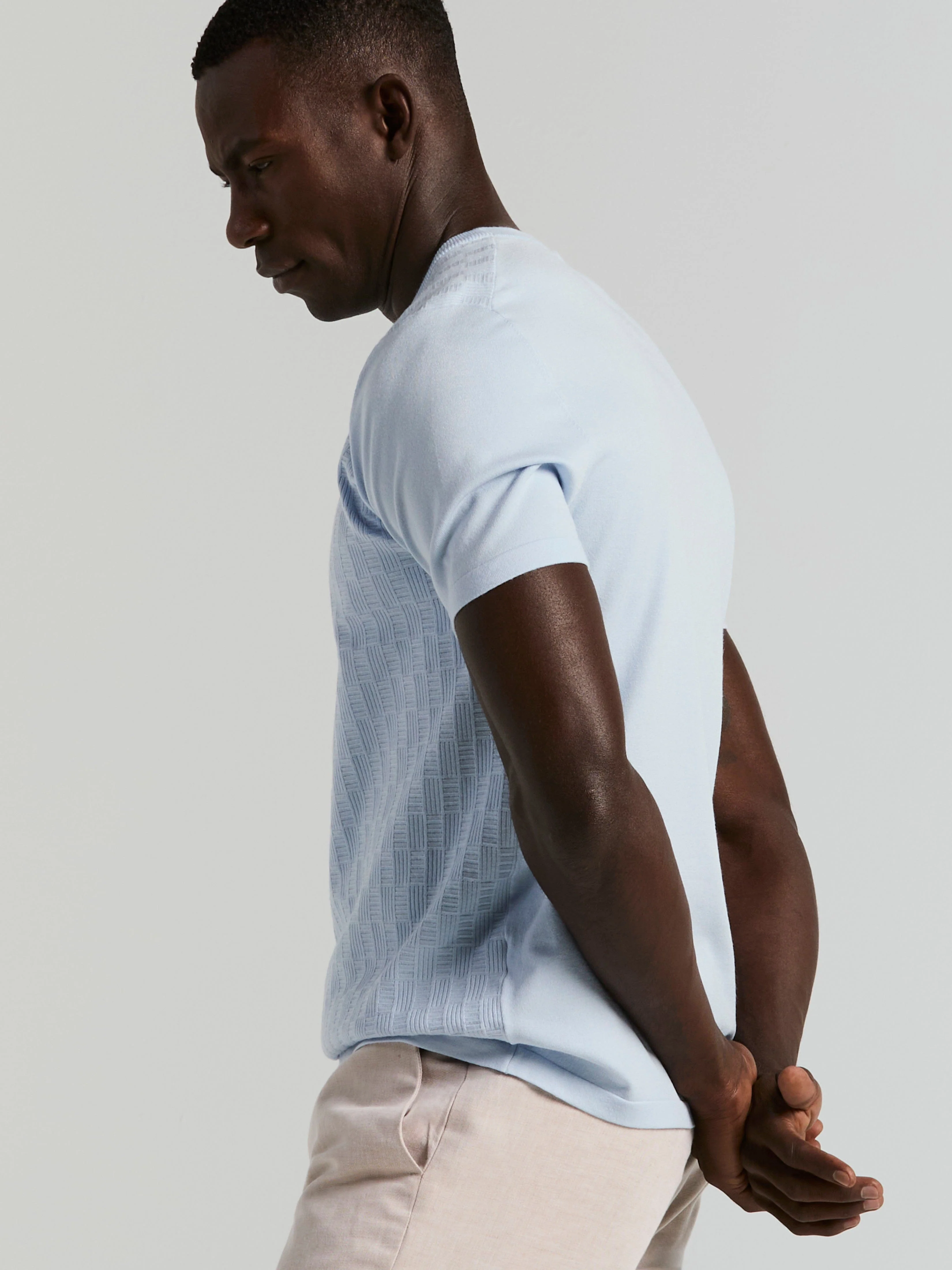 Geometric Textured Sweater Tee - Image 3