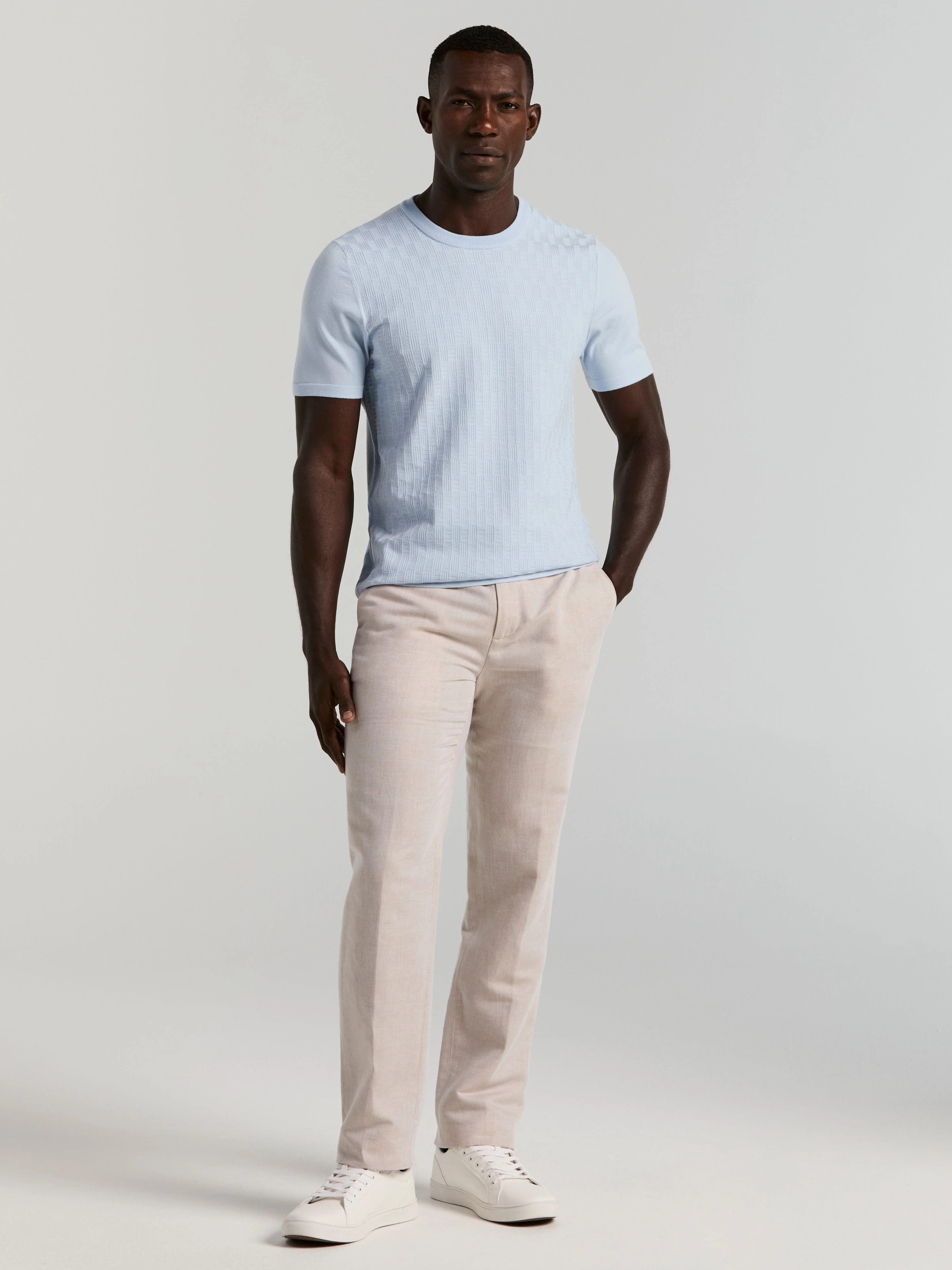 Geometric Textured Sweater Tee - Image 5