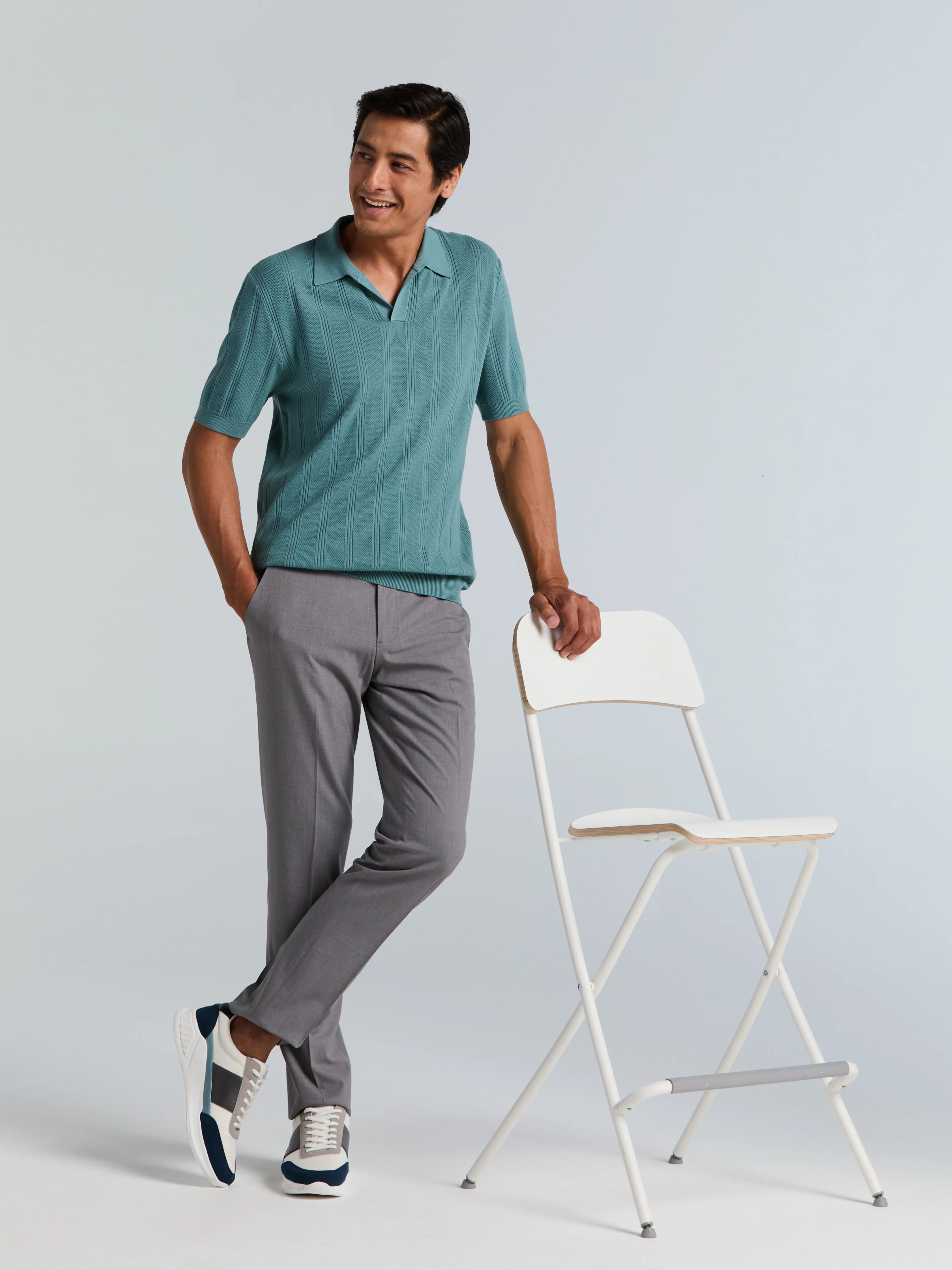 Mesh Stripe Sweater Polo - Image 11