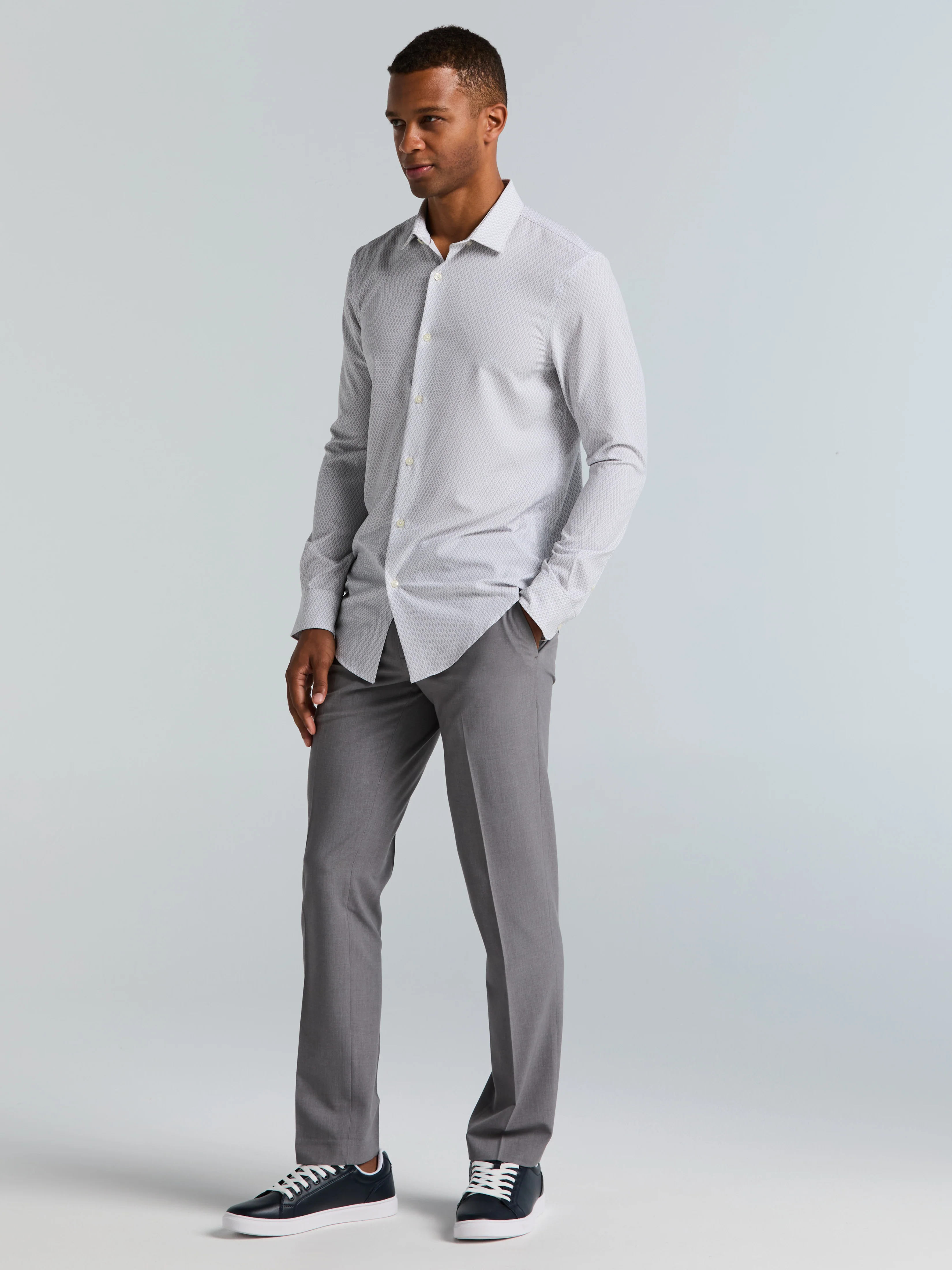 Slim Fit Total Stretch Diamond Geo Print Shirt - Image 15