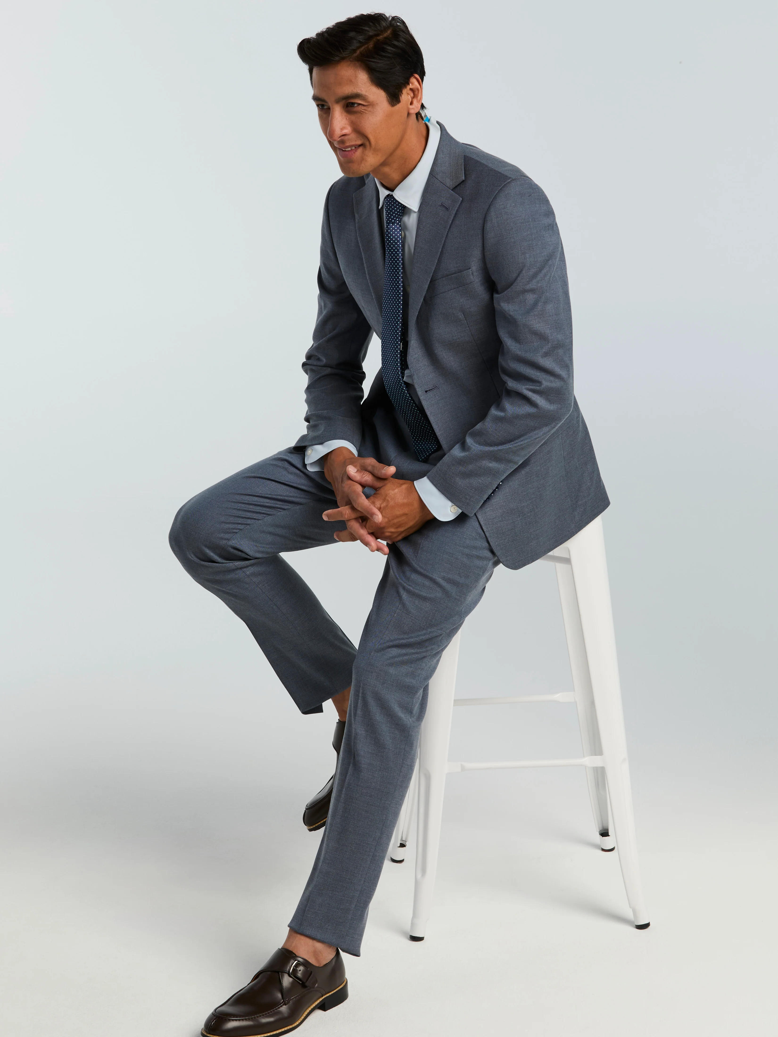 Skinny Fit Textured Suit - Image 3
