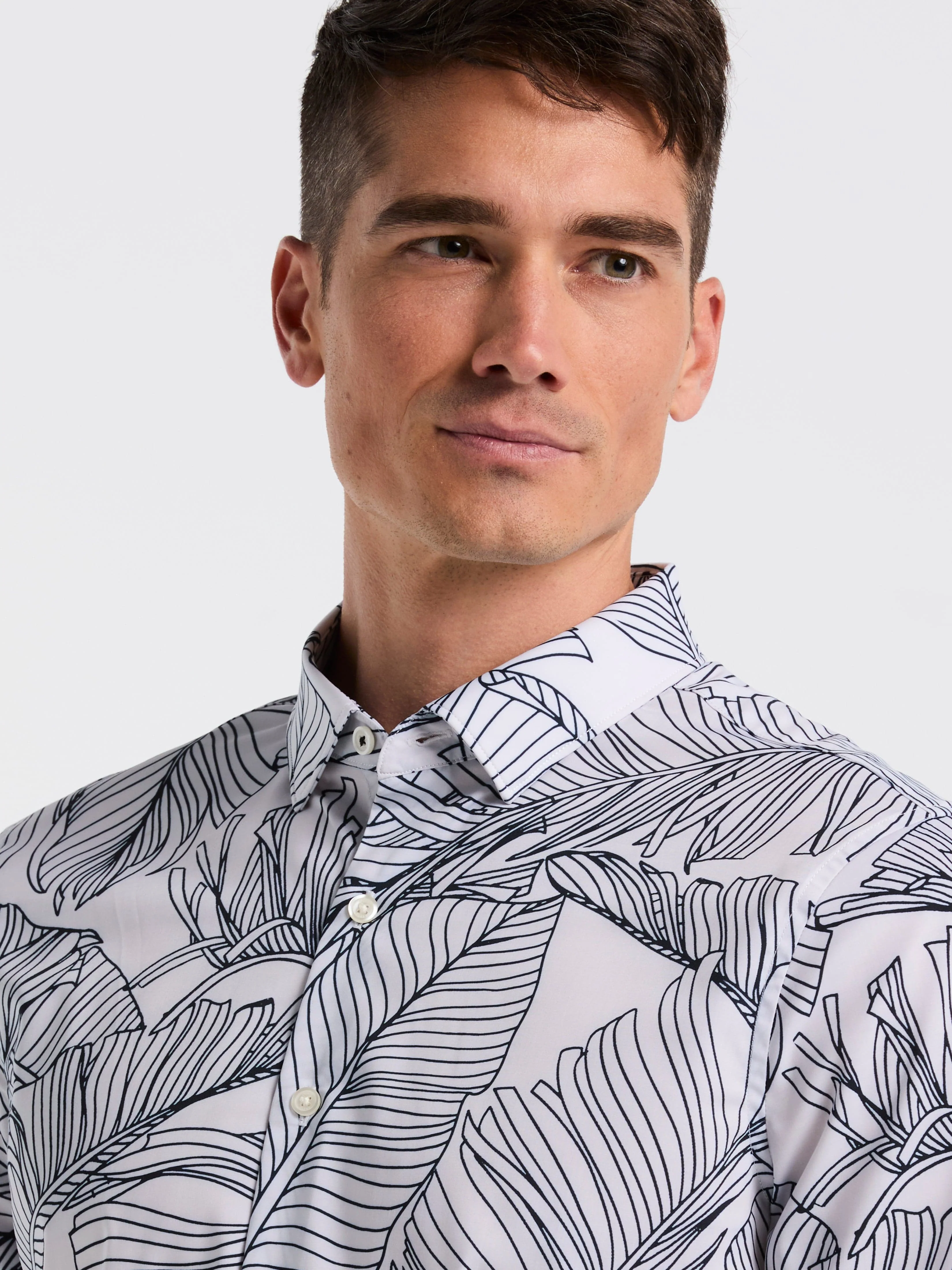 Slim Fit Botanical Print Shirt - Image 2