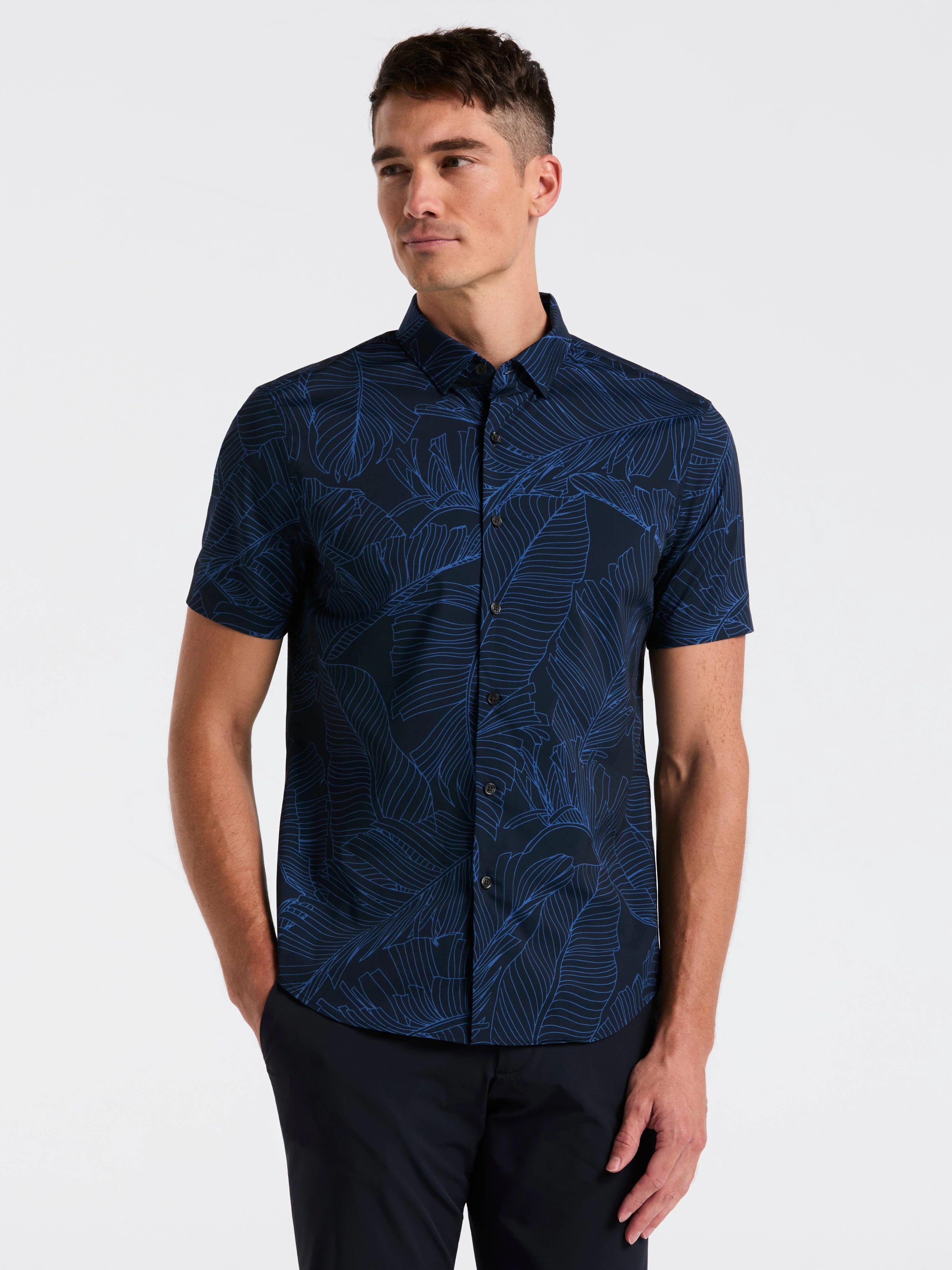 Slim Fit Botanical Print Shirt - Image 5