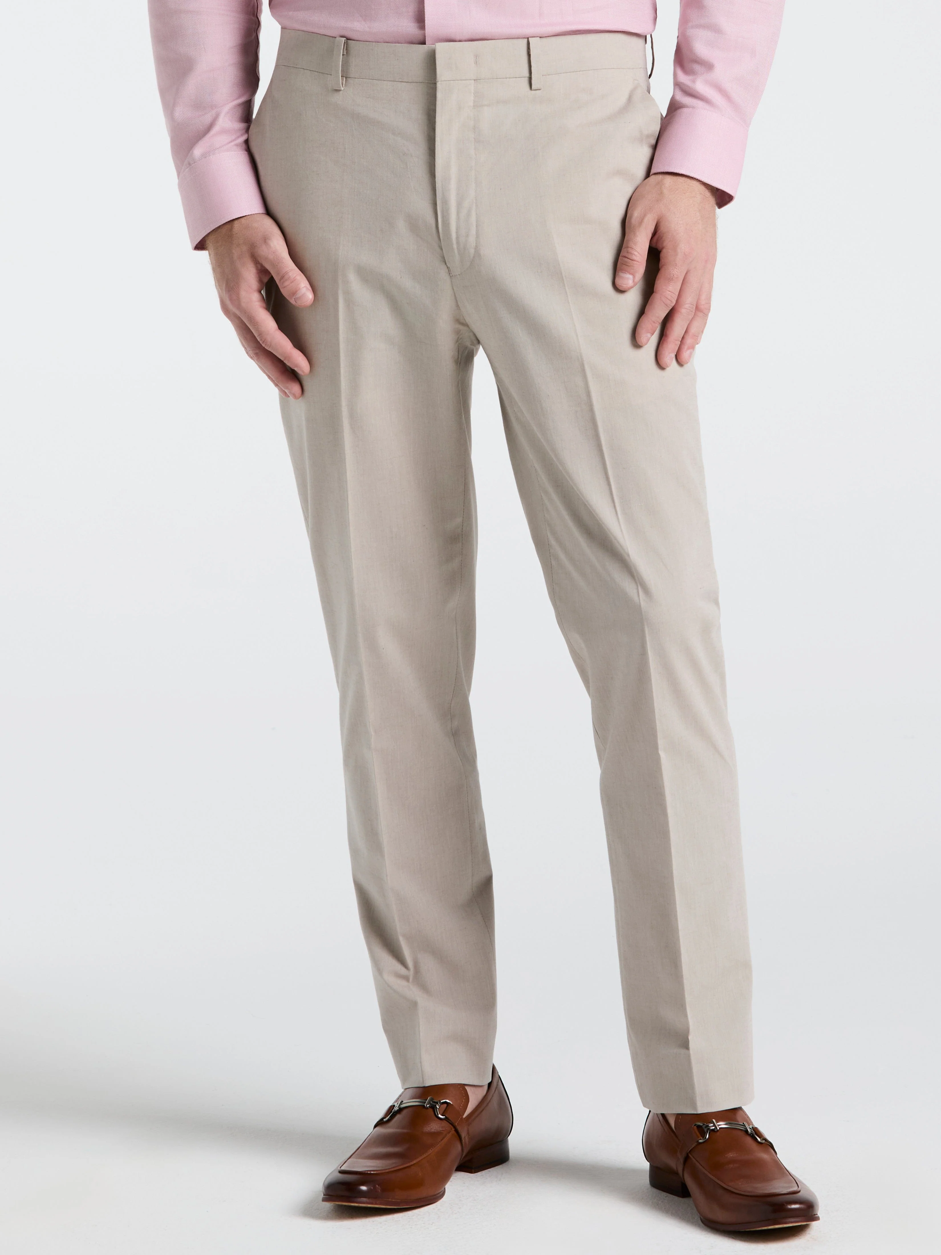 Slim Fit Solid Linen Blend Pant