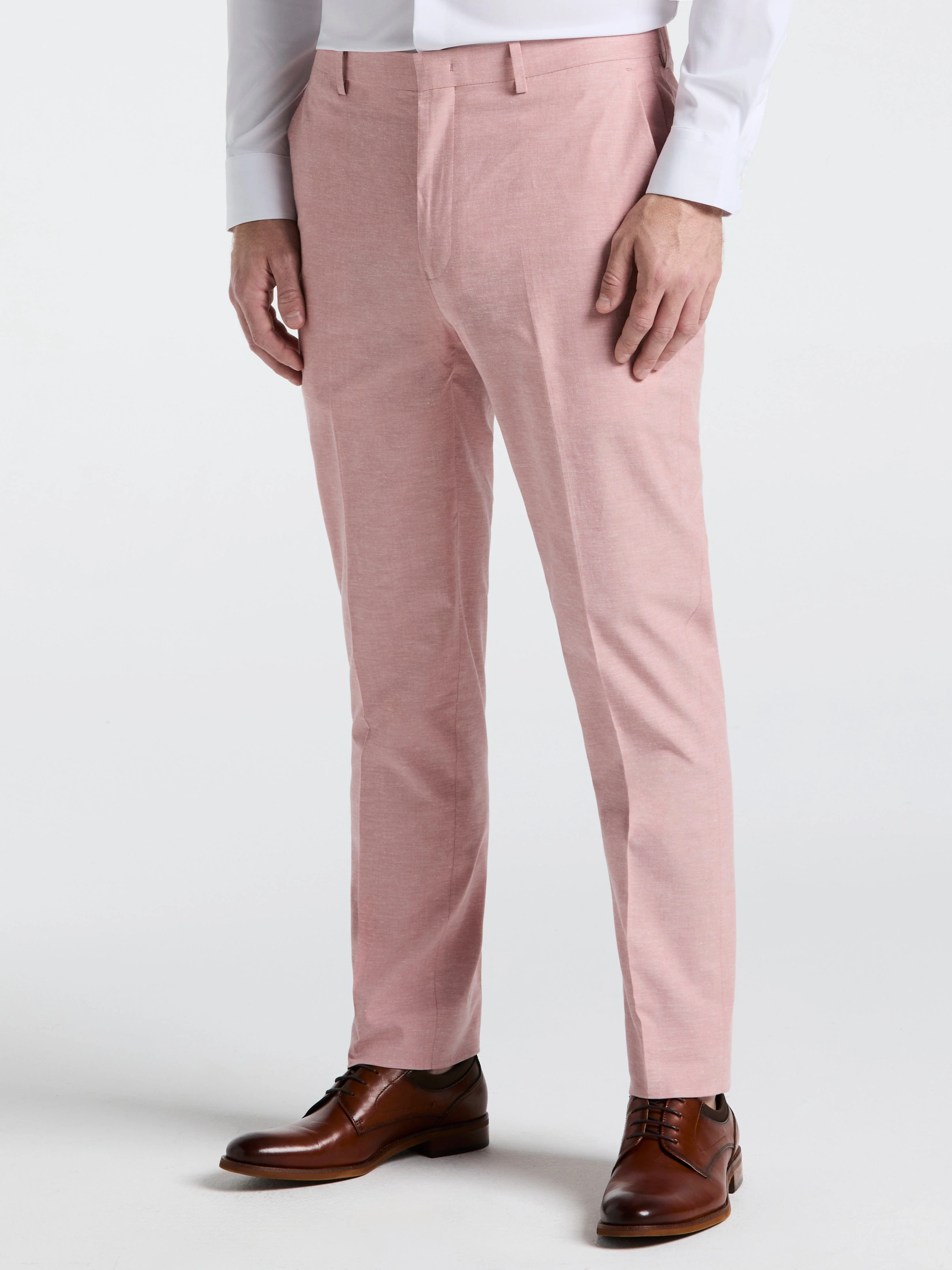 Slim Fit Solid Linen Blend Pant