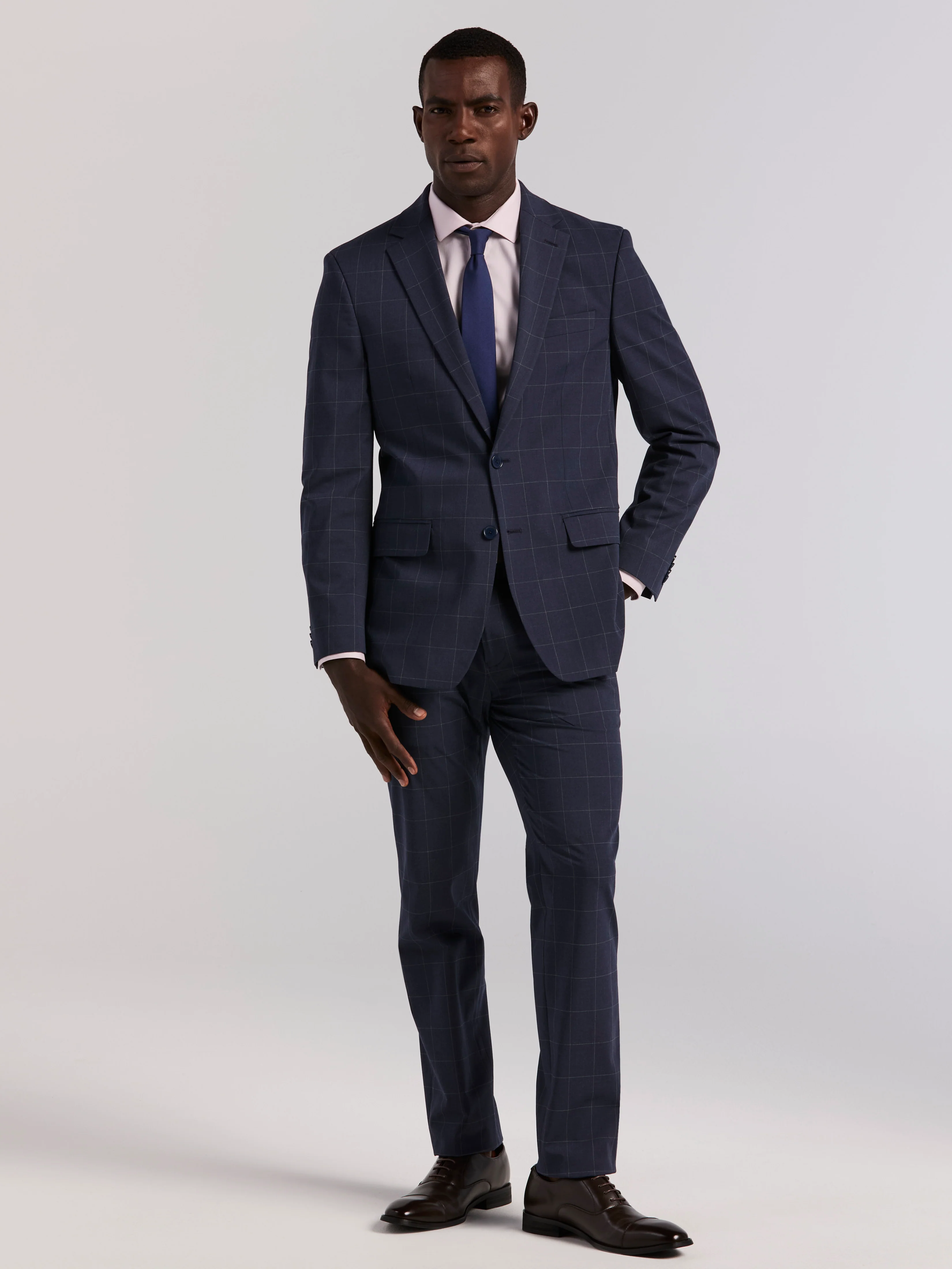 Slim Fit Windowpane Suit Jacket - Image 9