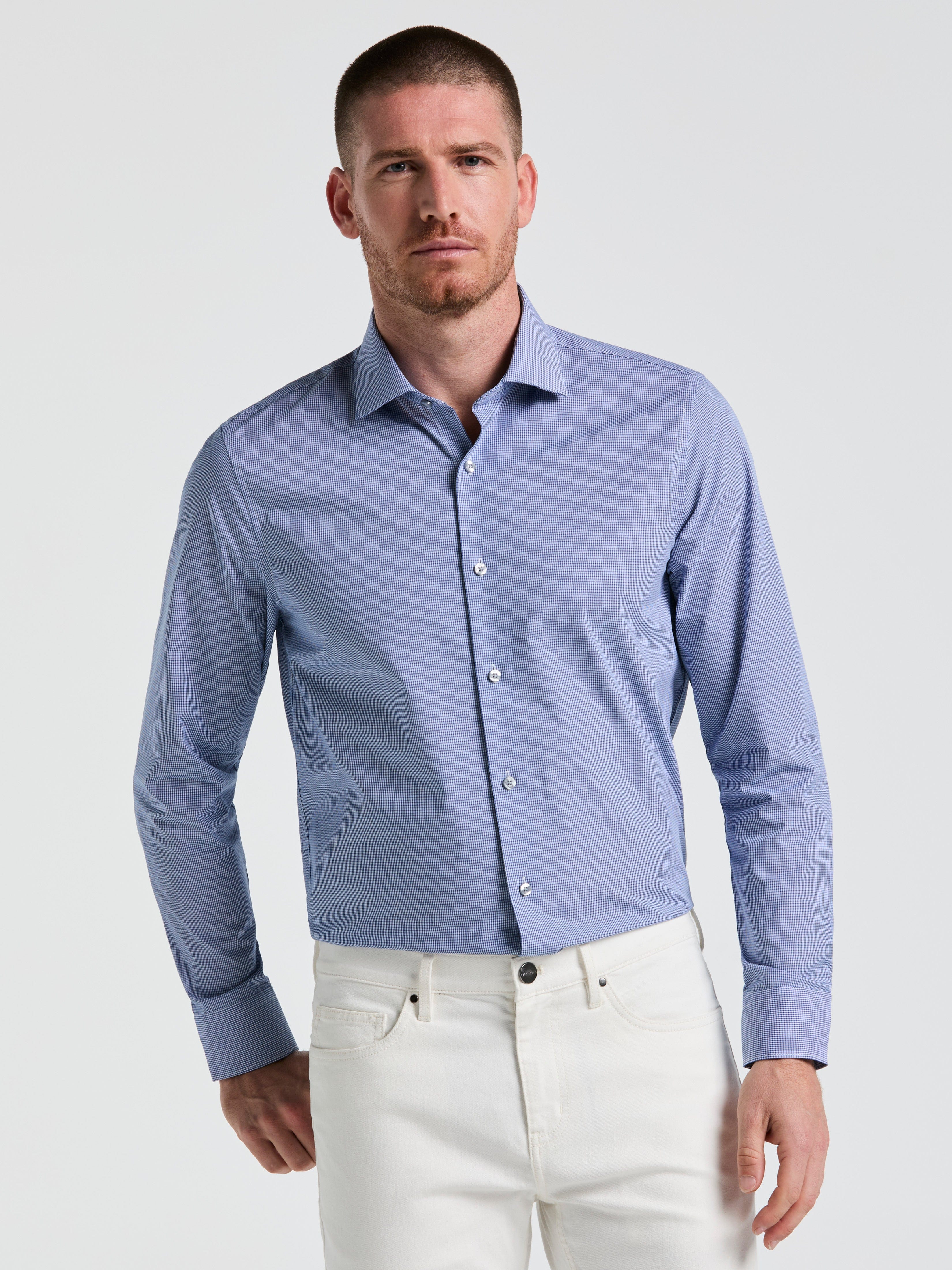 Stretch Micro Gingham Dress Shirt