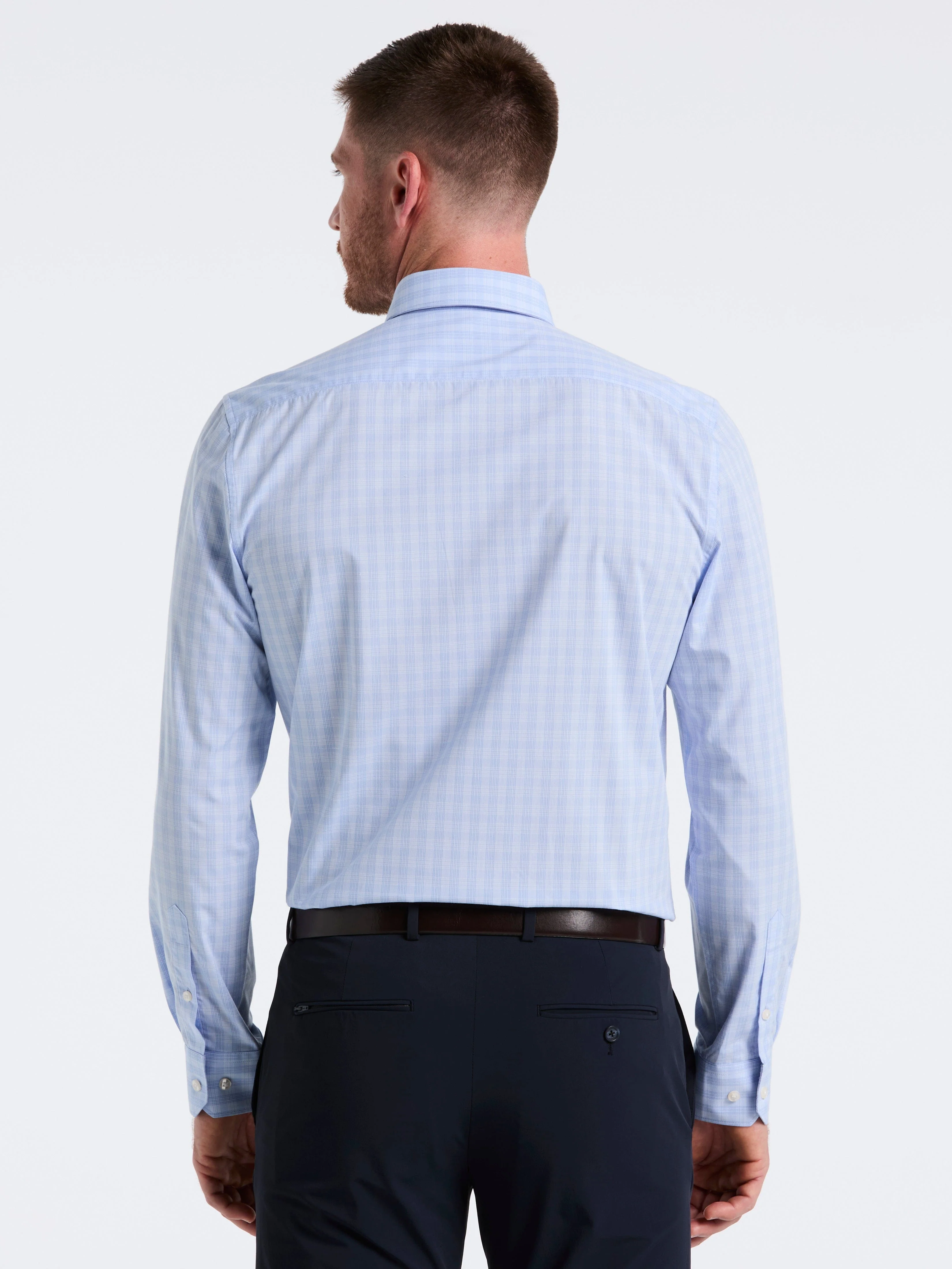 Slim Fit Stretch Plaid Dress Shirt - Image 2